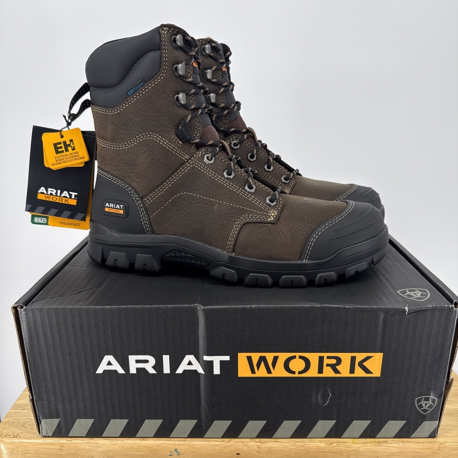 Nib Ariat Work Treadfast 8" Soft Toe Work Boots Waterproof Mens Size 11